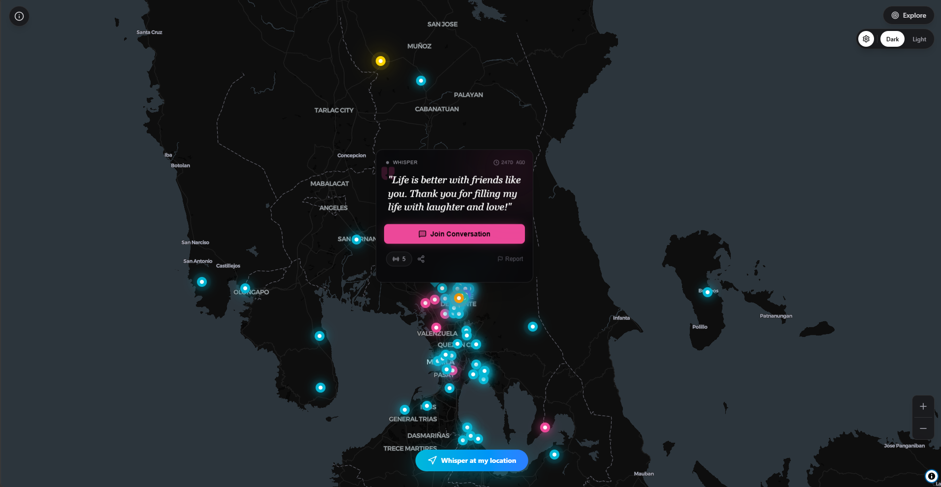 Bulong whisper on the map
