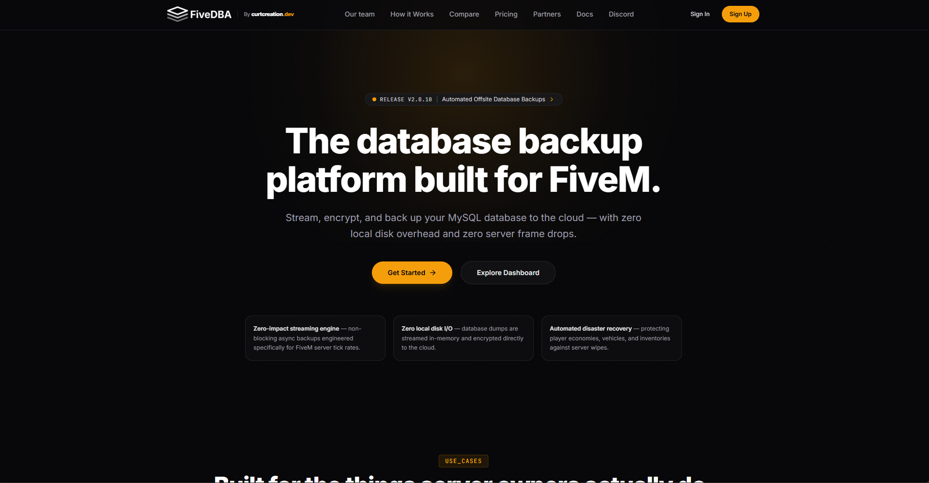 FiveDBA landing page